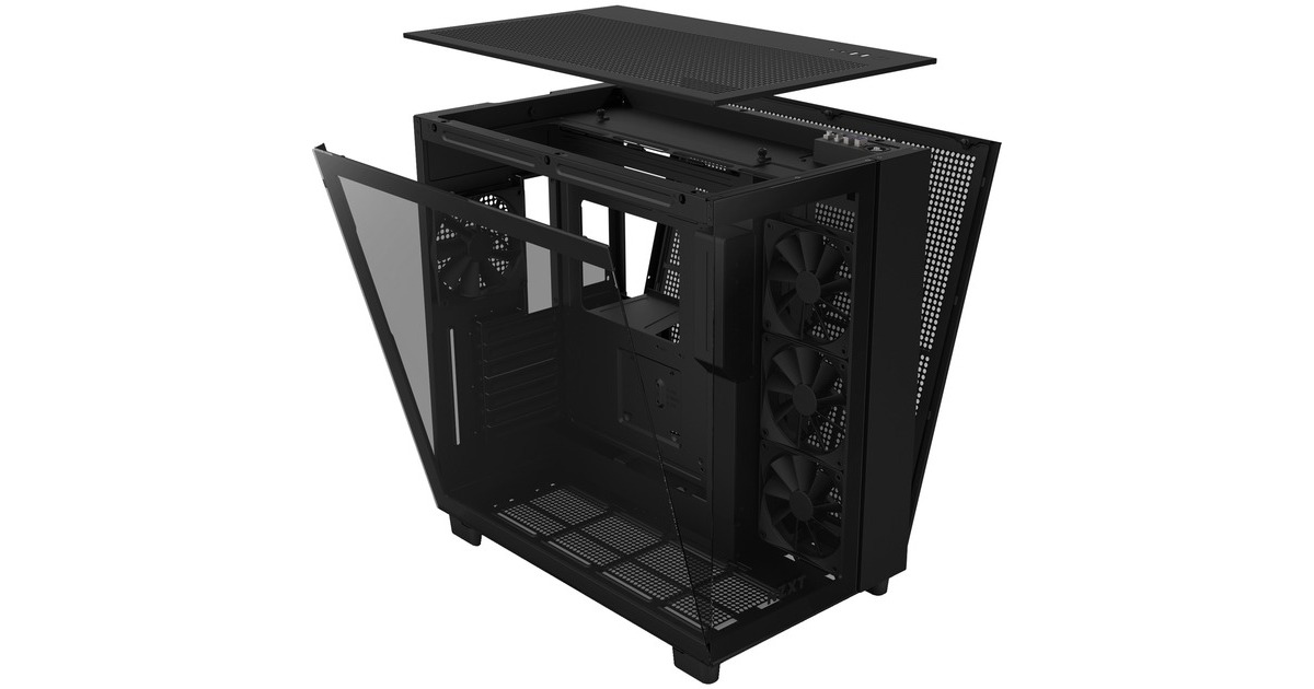 NZXT H9 Flow All Black, Tower-Gehäuse(schwarz, Tempered Glass)