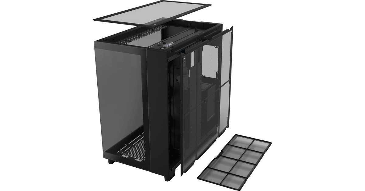 NZXT H9 Flow All Black, Tower-Gehäuse(schwarz, Tempered Glass)