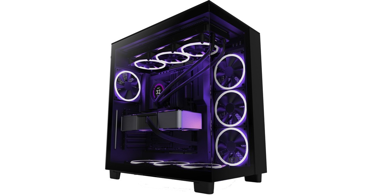NZXT H9 Flow All Black, Tower-Gehäuse(schwarz, Tempered Glass)