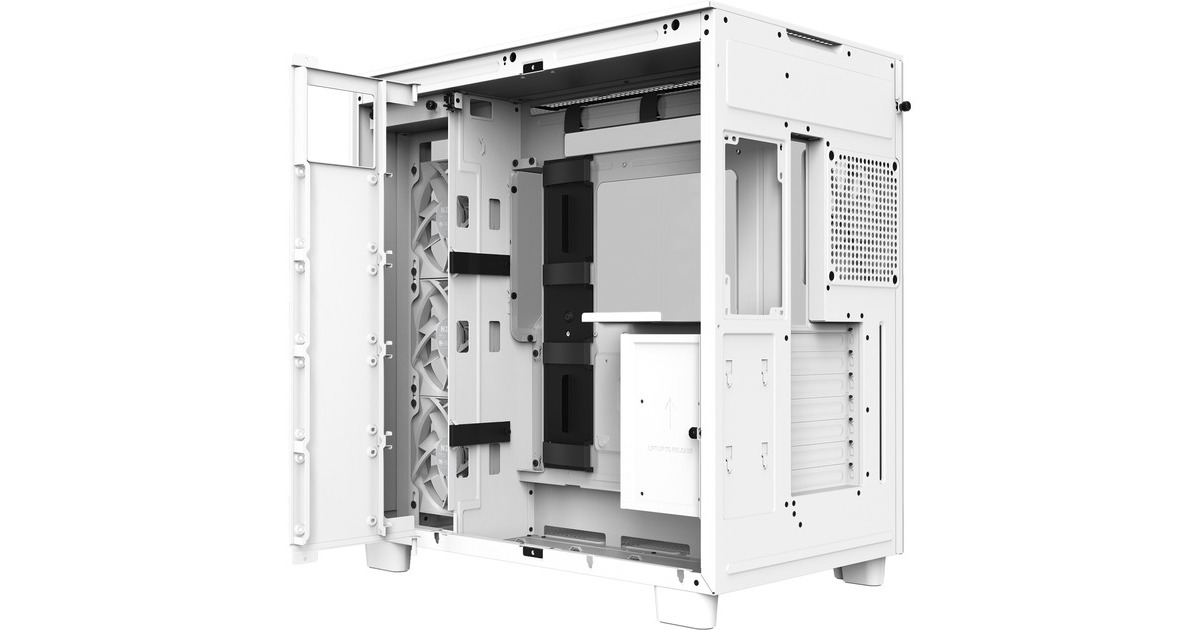 NZXT H9 Flow All White, Tower-Gehäuse(weiß, Tempered Glass)