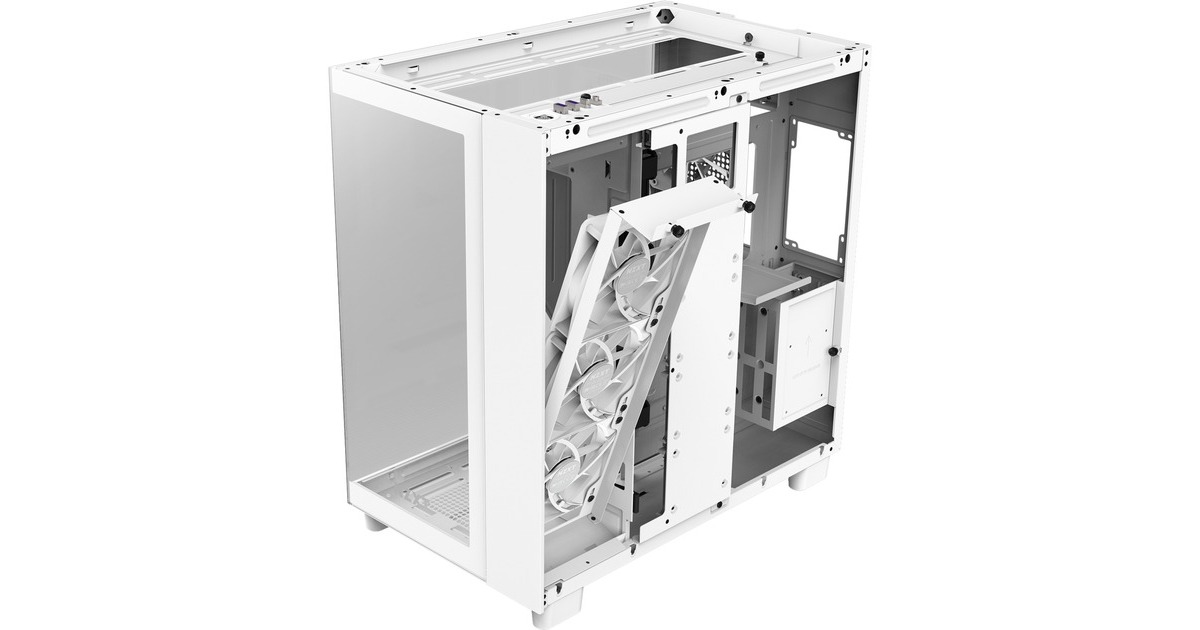 NZXT H9 Flow All White, Tower-Gehäuse(weiß, Tempered Glass)
