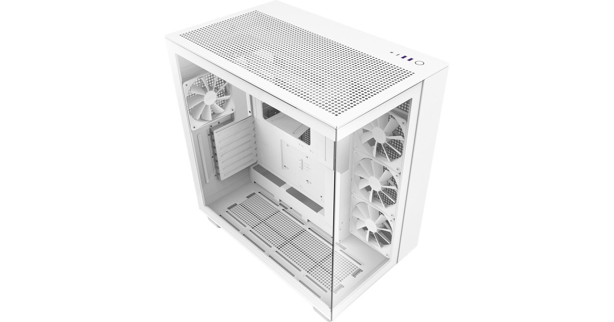 NZXT H9 Flow All White, Tower-Gehäuse(weiß, Tempered Glass)