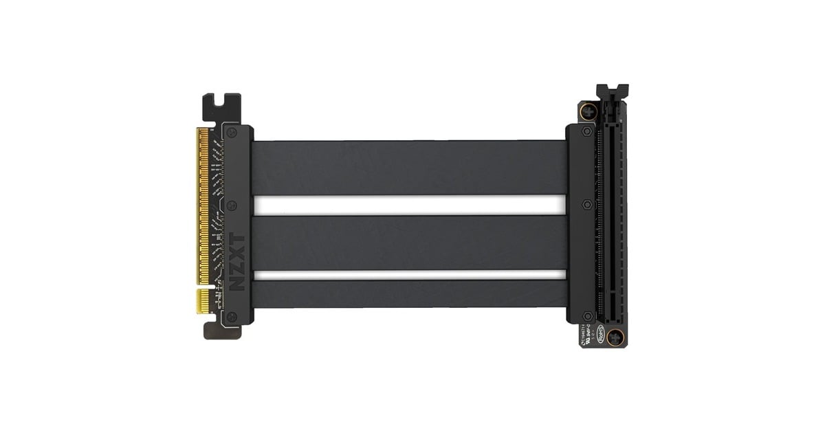 NZXT Riser Cable PCIe 4.0 x16, Verlängerungskabel(schwarz, 20cm, Outlet)