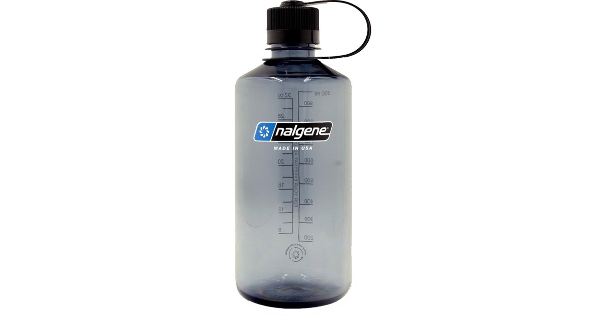 Nalgene Trinkflasche "Narrow Mouth Sustain" 1 Liter, 32oz(transparent/grau, Enghalsflasche)