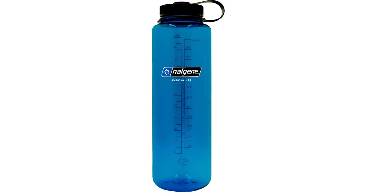 Nalgene Trinkflasche "Wide Mouth Sustain Silo" 1,5 Liter, 48oz(transparent/blau, Weithalsflasche)