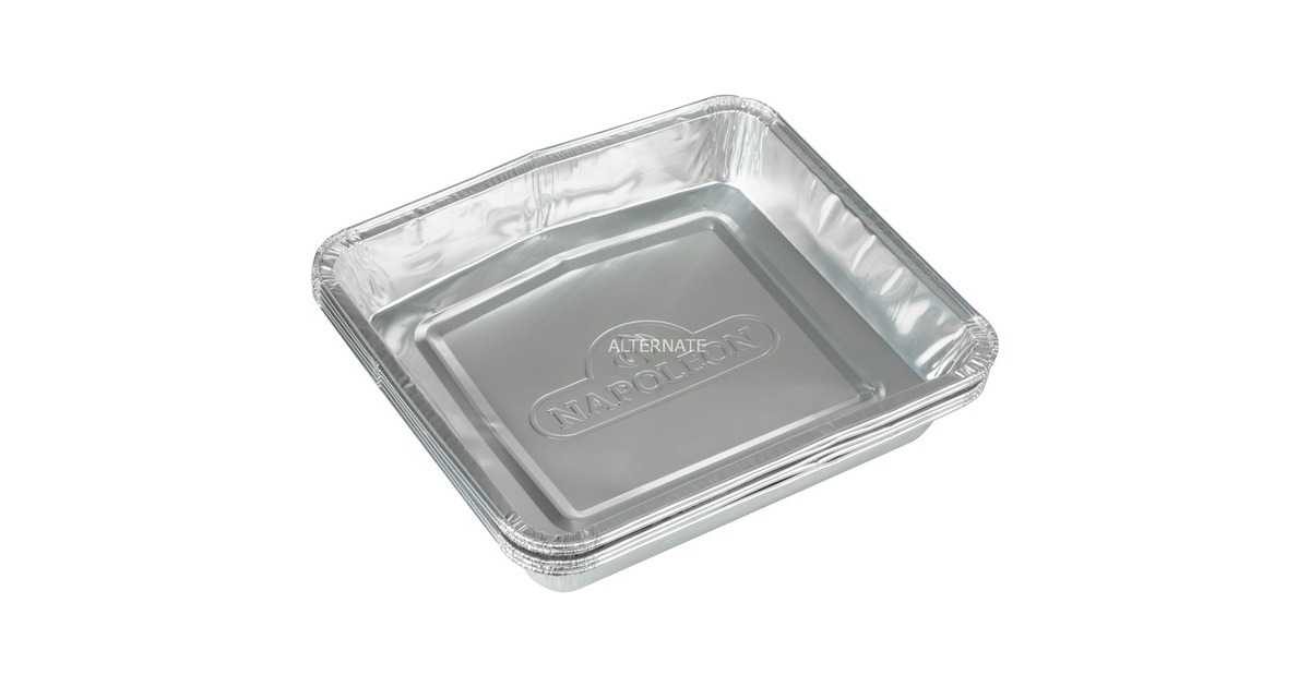 Napoleon Alu-Fettauffangschalen 16,5cm x 16cm für TravelQ-Serie, Tropfschale(silber, 5 Stück)