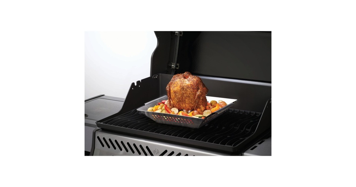 Napoleon Edelstahl Geflügelhalter & Gemüsekorb, Grillkorb(silber)