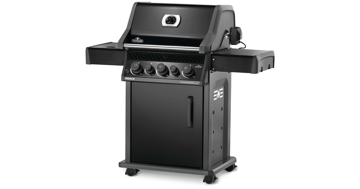 Napoleon Gasgrill Rogue RB 425, mit Drehspieß(schwarz, Hero, mit Heckbrenner und Seitenkocher)