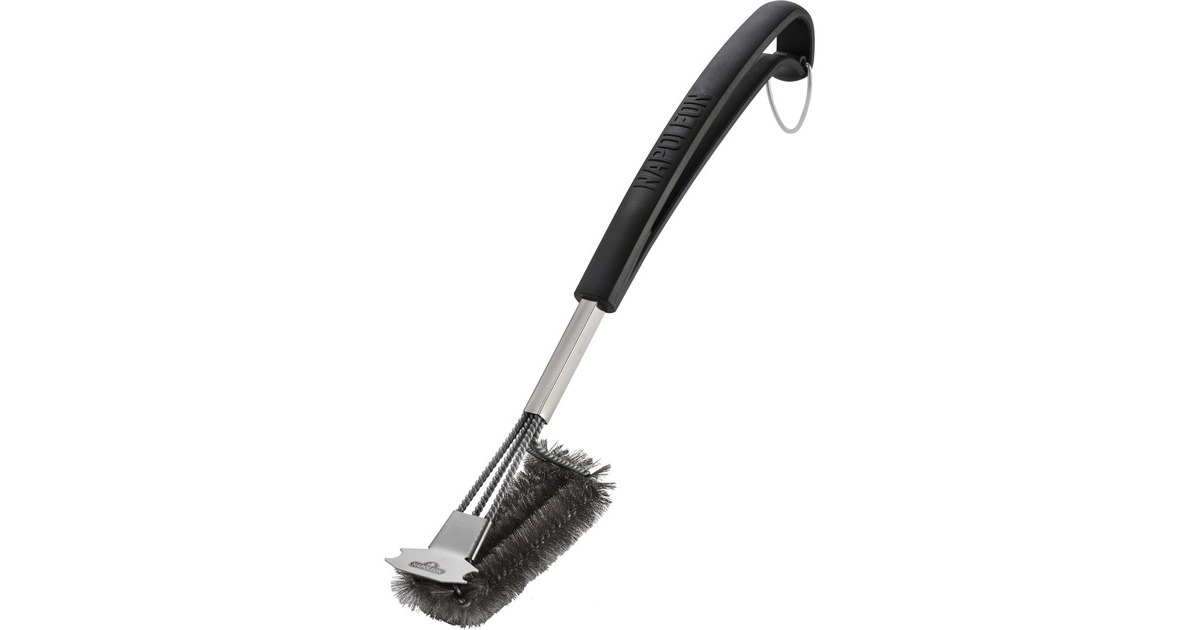 Napoleon Grillbürste dreireihig, mit Edelstahlborsten, Grill-Reinigungsbürste(schwarz)