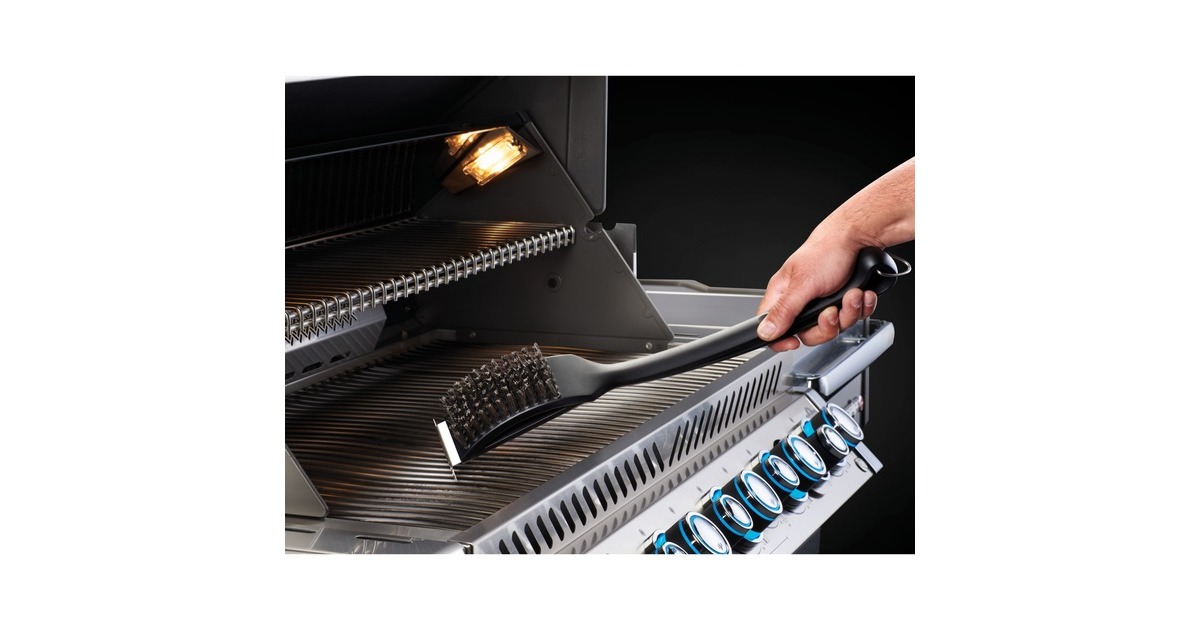 Napoleon Grillbürste mit Edelstahlborsten und Kunststoffgriff, Grill-Reinigungsbürste