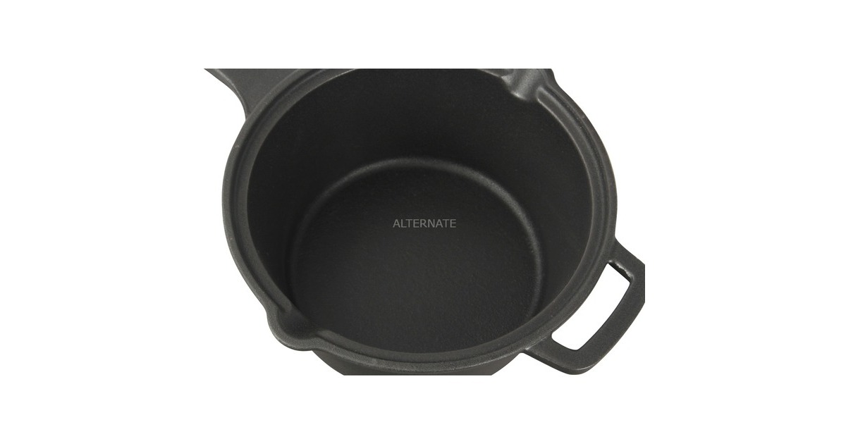 Napoleon Gusseiser Soßentopf mit Deckel, Pfanne(schwarz, Ø 19cm)