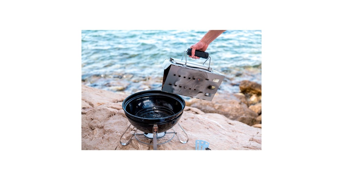 Napoleon Holzkohle Kugelgrill NK14K-LEG-3, Holzkohlegrill(schwarz, Ø 37cm)