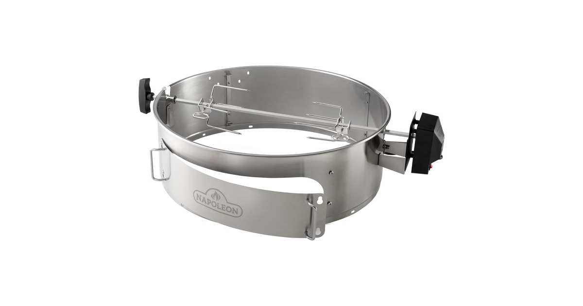 Napoleon Rotisserie Heavy Duty, für Holzkohle Kugelgrill Ø 57cm, Grillspieß(edelstahl/schwarz)