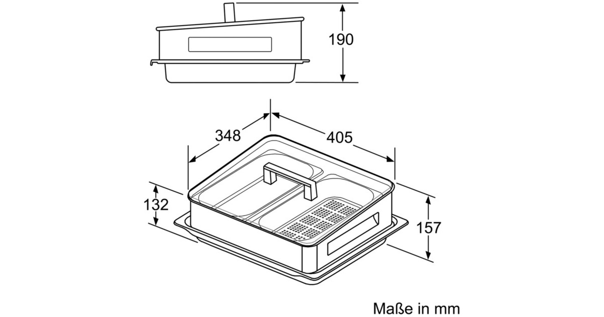 Neff Dampfset Z19DD10X0 für Backöfen, Dampfgareinsatz(grau, 5-teilig)