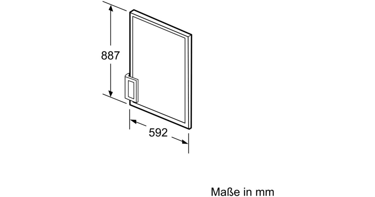 Neff Dekortür 88 cm KF1213S0, Abdeckung(schwarz/silber)