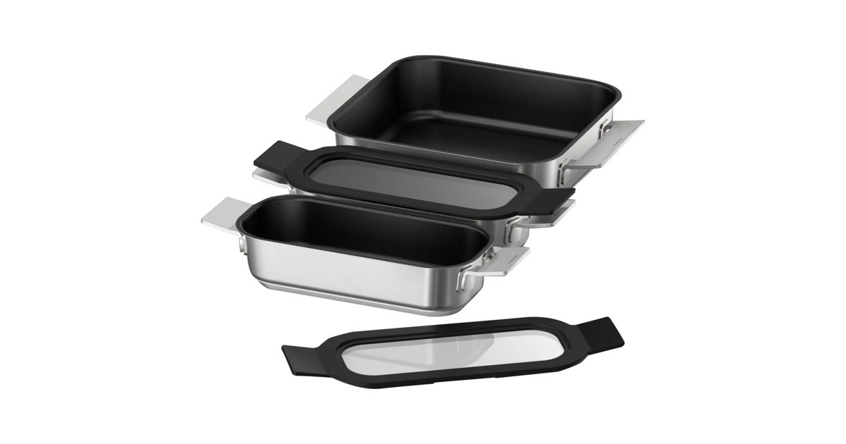 Neff Kochgeschirr-Set Induktion Z9403FF0, Pfannen-Set(edelstahl/schwarz, 1x medium, 2x klein mit Glasdeckel)