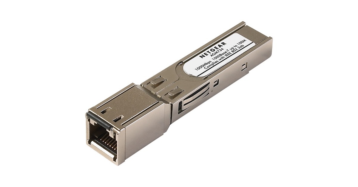 Netgear AGM734 ProSafe 1000Base-T SFP RJ45 GBIC, Transceiver(silber)