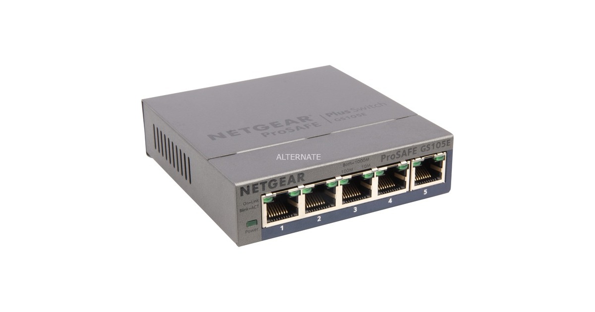 Netgear GS105E v2, Switch(grau)