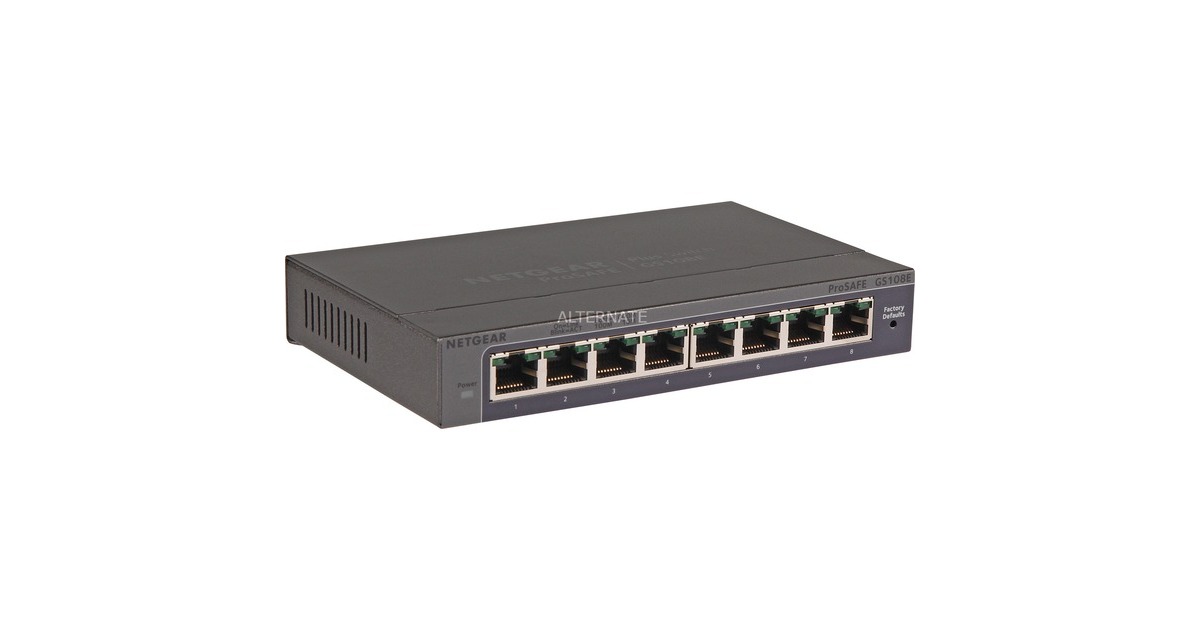 Netgear GS108E, Switch(grau)