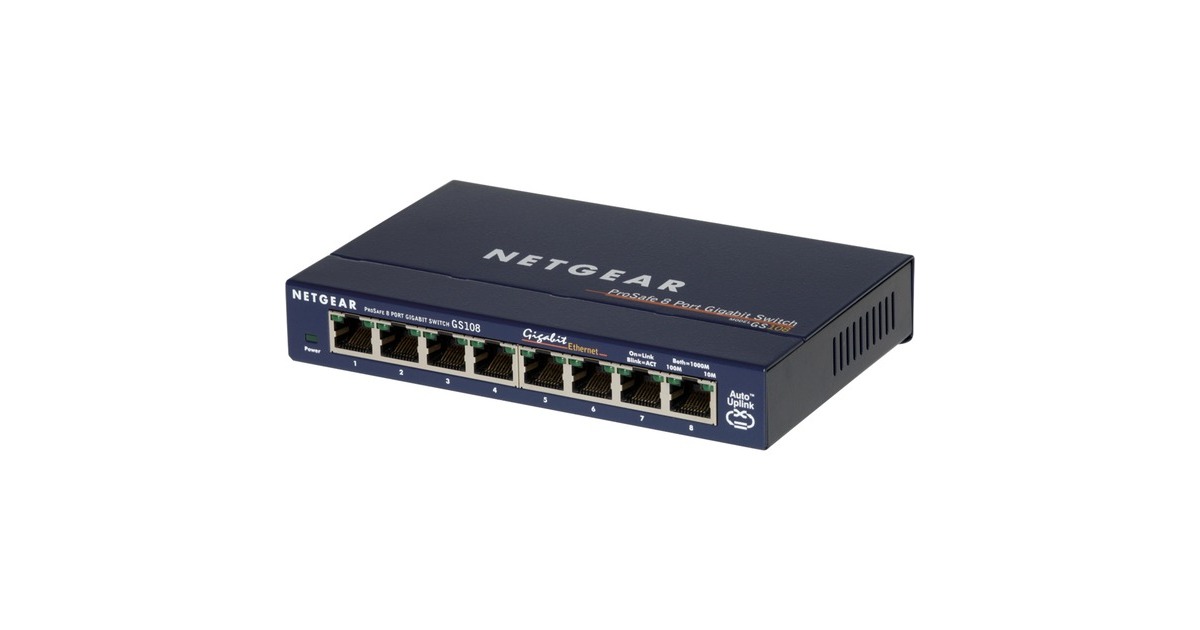 Netgear GS108GE, Switch(blau, Retail)