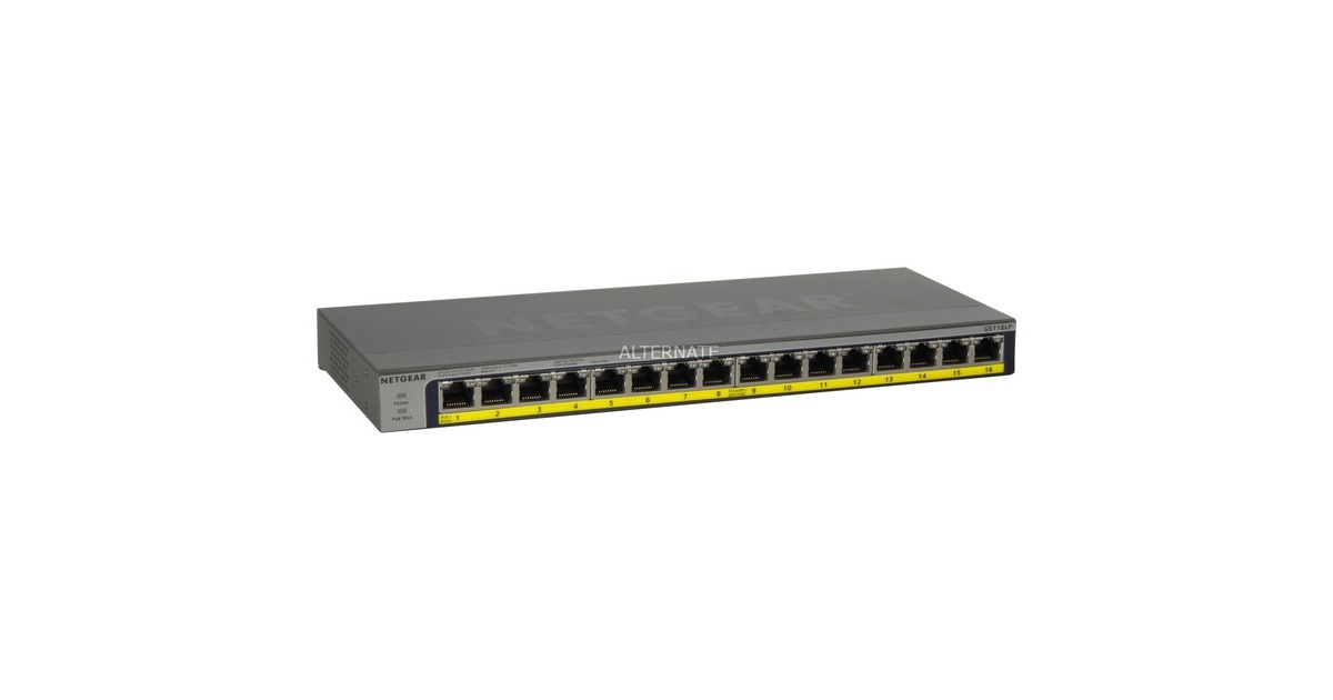 Netgear GS116LP, Switch(Unmanaged PoE/PoE+ Switch)