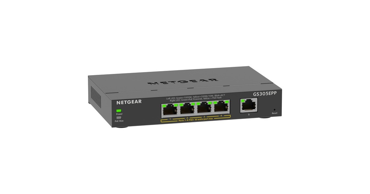 Netgear GS305EPP, Switch(schwarz)