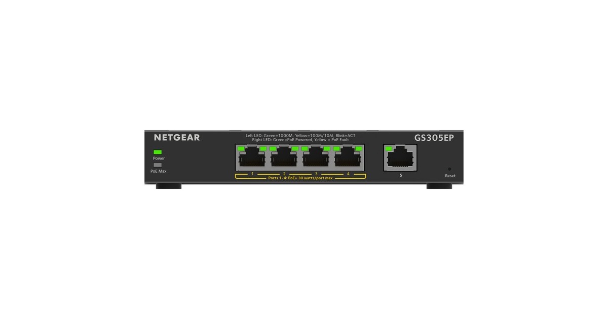 Netgear GS305EP, Switch(schwarz)