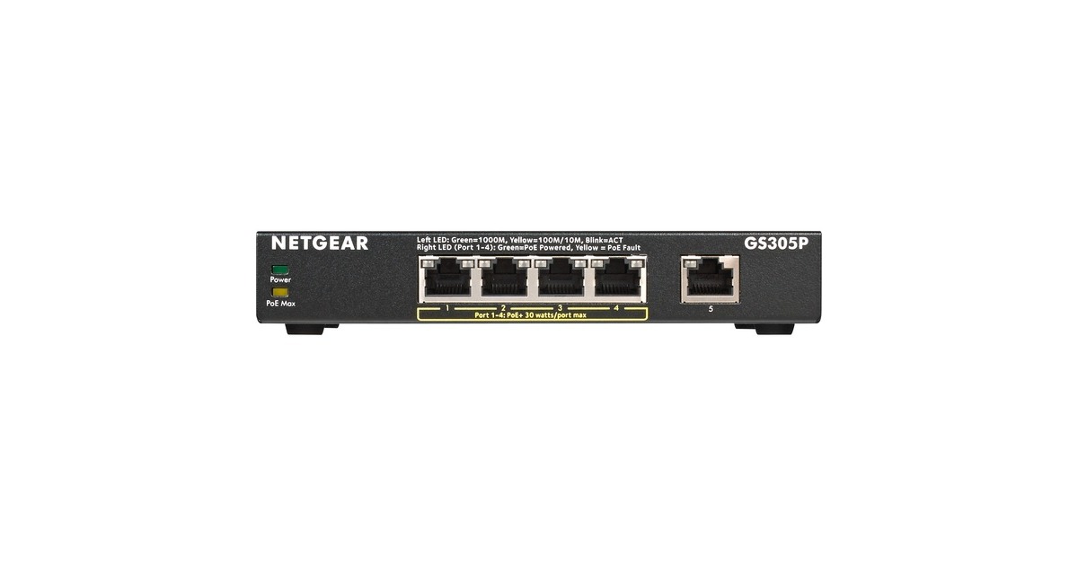 Netgear GS305P, Switch(schwarz)