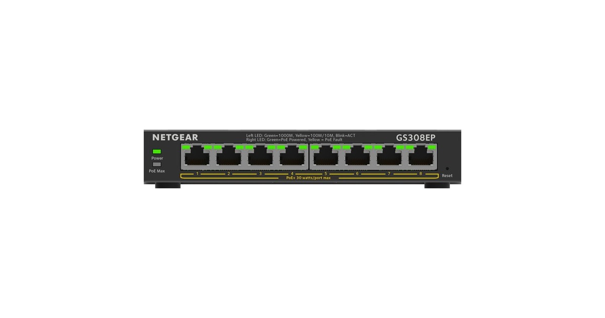 Netgear GS308EP, Switch(schwarz)