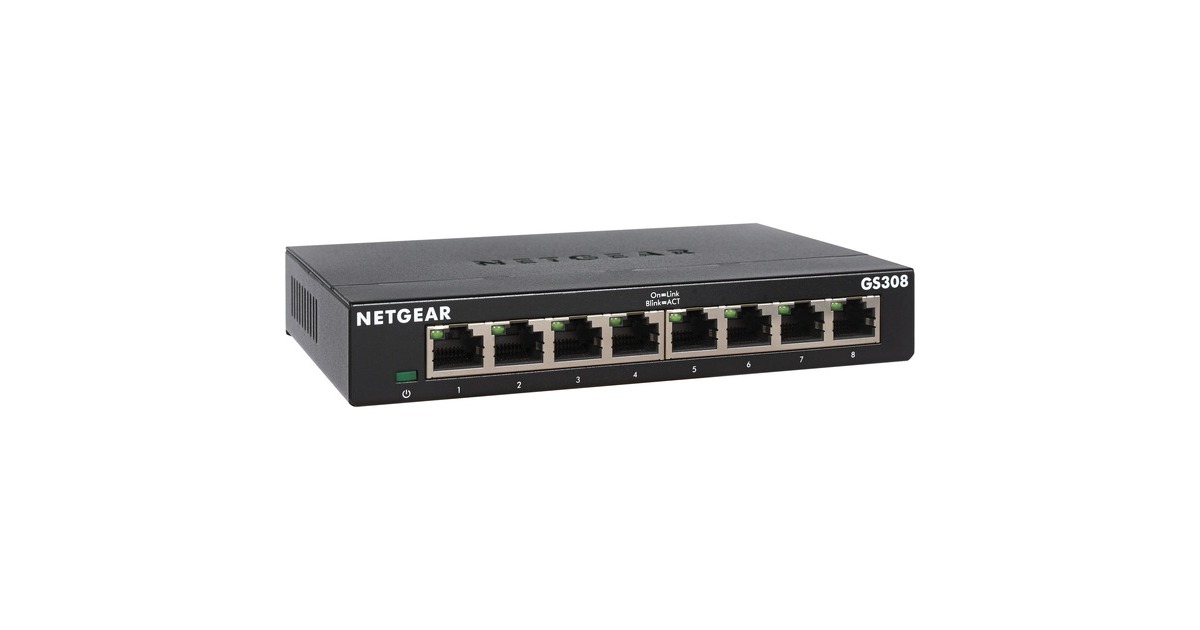 Netgear GS308-300PES, Switch(schwarz)
