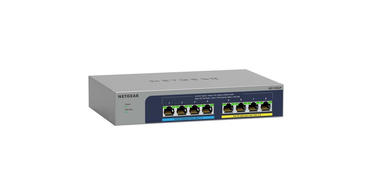 Netgear MS108UP 8-Port Ultra 60 PoE, Switch(grau)