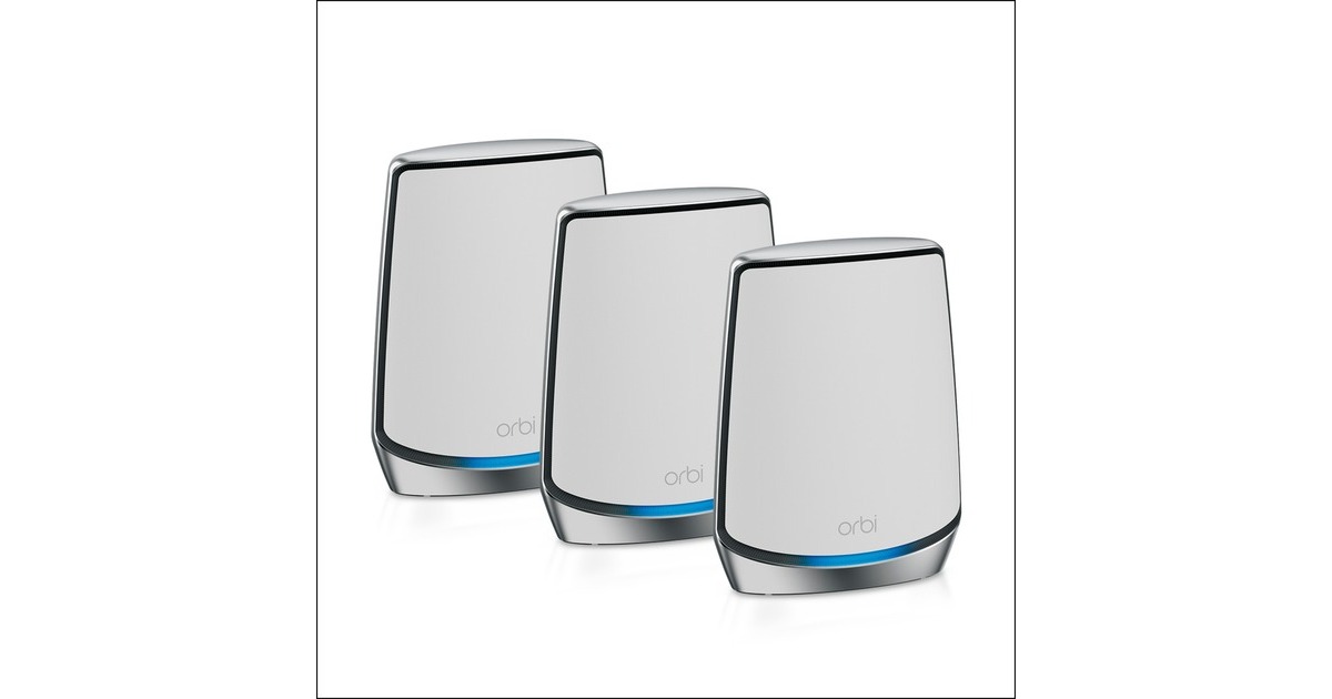 Netgear Orbi RBK853 3er Set, Mesh Router(1x Router (RBR850), 2x Satellit (RBS850))