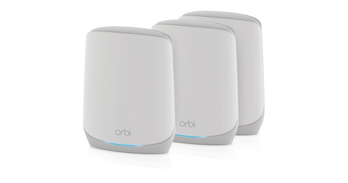 Netgear Orbi WiFi6 Tri-Band Mesh System 3er Set, Mesh Router(weiß)