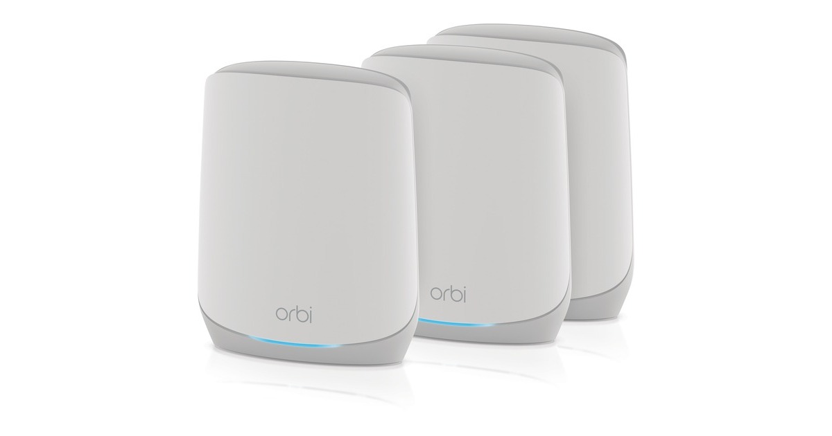 Netgear Orbi WiFi6 Tri-Band Mesh System 3er Set, Mesh Router(weiß)