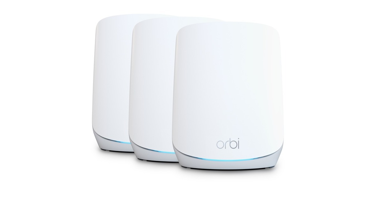 Netgear Orbi WiFi6 Tri-Band Mesh System 3er Set, Mesh Router(weiß)