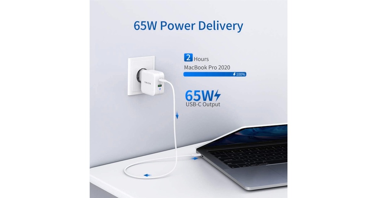 Nevox 65W USB - C Power Delivery (PD) + Q3.0, Ladegerät(weiß)