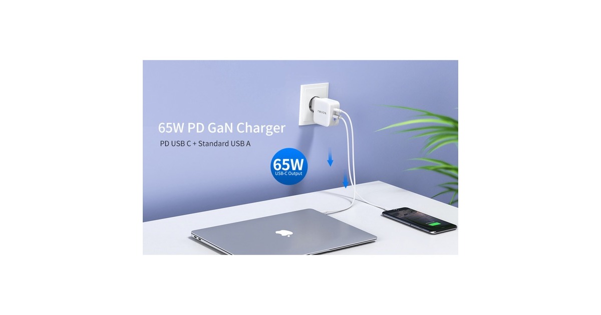 Nevox 65W USB - C Power Delivery (PD) + Q3.0, Ladegerät(weiß)