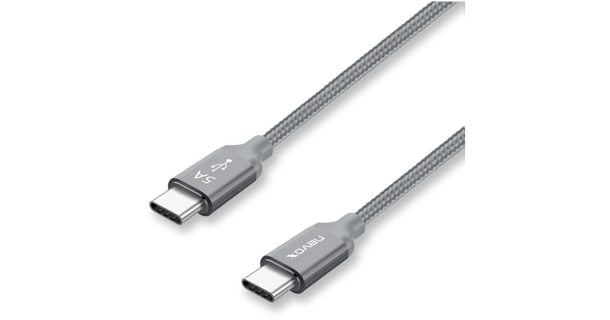 USB-C Stecker(grau, 1 Meter, PD, Laden mit bis zu 100 Watt)