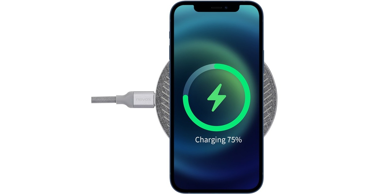 Nevox Wireless Fast Charger 15Watt, Ladegerät(silber)