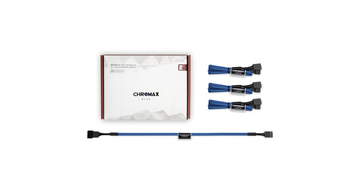 Noctua NA-SEC1 chromax blue, Verlängerungskabel(blau, 30cm, 4 Stück)