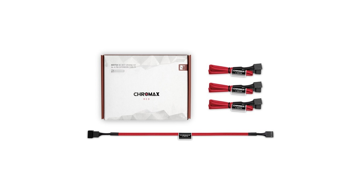 Noctua NA-SEC1 chromax red, Verlängerungskabel(rot, 30cm, 4 Stück)
