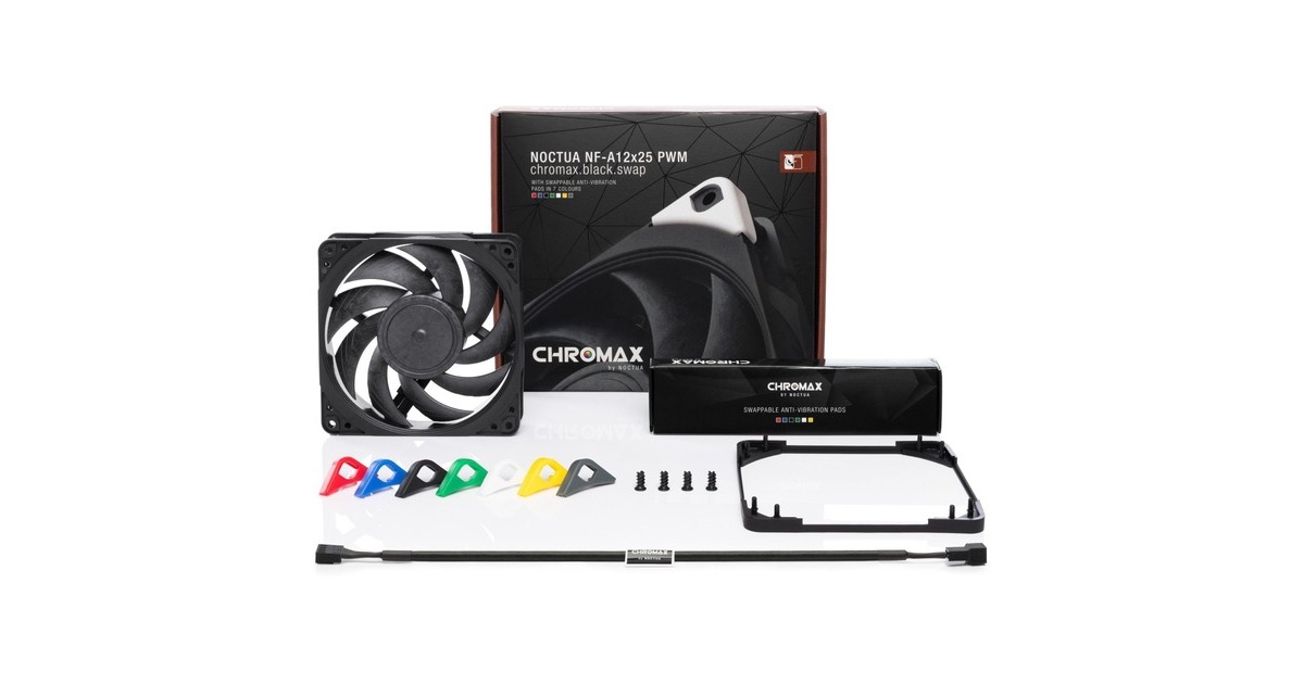 Noctua NF-A12x25 PWM chromax.black.swap 120x120x25, Gehäuselüfter(schwarz)
