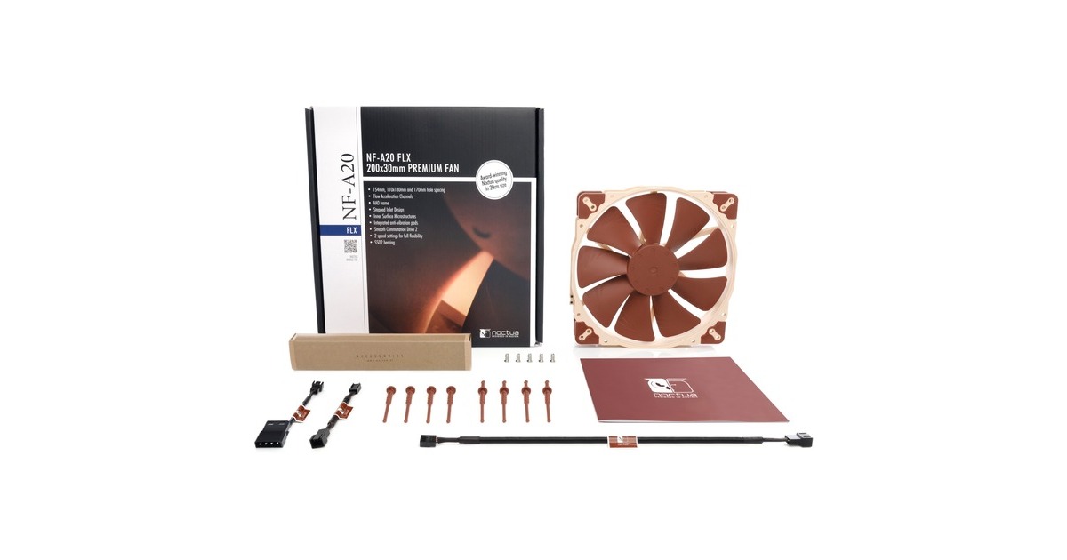 Noctua NF-A20 FLX, Gehäuselüfter(creme/braun)