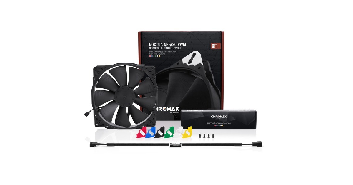 Noctua NF-A20 PWM chromax.black.swap 200x200x30, Gehäuselüfter(schwarz)