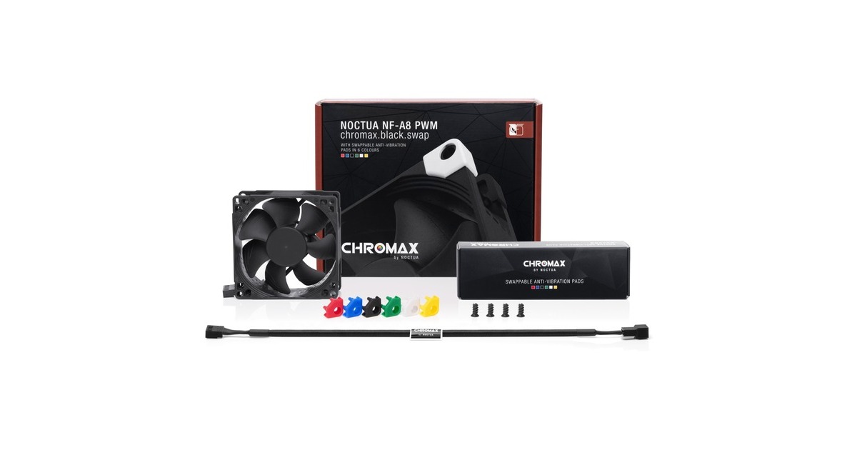Noctua NF-A8 PWM chromax.black 80x80x25, Gehäuselüfter(schwarz)