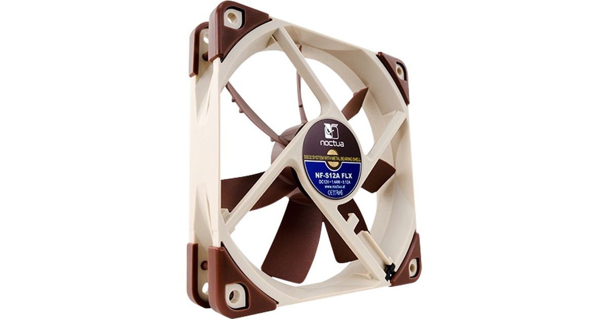 Noctua NF-S12A FLX, Gehäuselüfter(braun, 3-Pin-/5,25"-Anschluss)