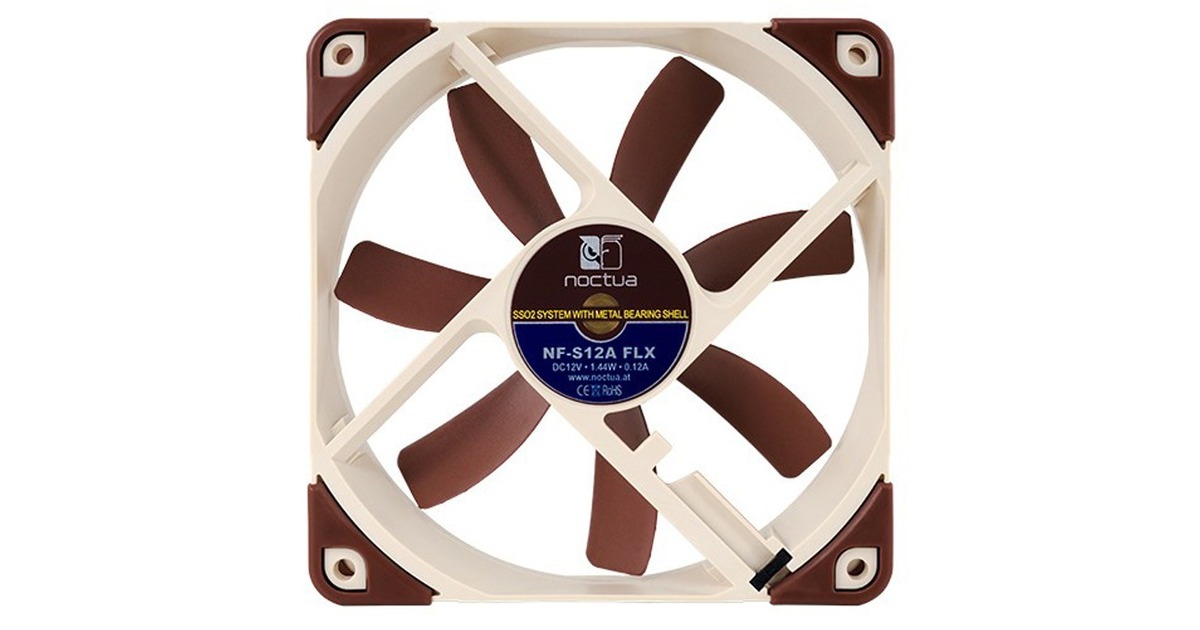 Noctua NF-S12A FLX, Gehäuselüfter(braun, 3-Pin-/5,25