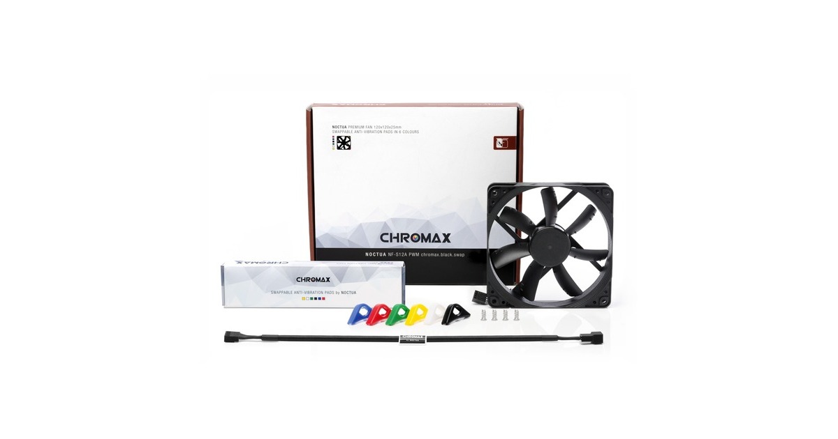 Noctua NF-S12A PWM , Gehäuselüfter(schwarz, chromax.black.swap)