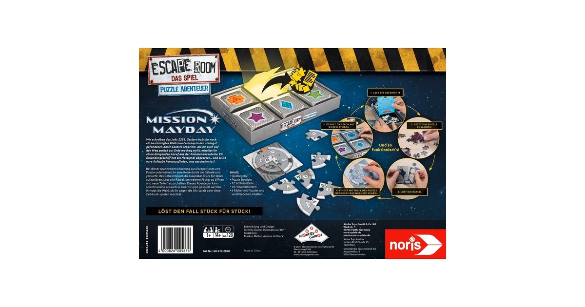 Noris Escape Room Das Spiel - Puzzle Abenteuer 3, Partyspiel