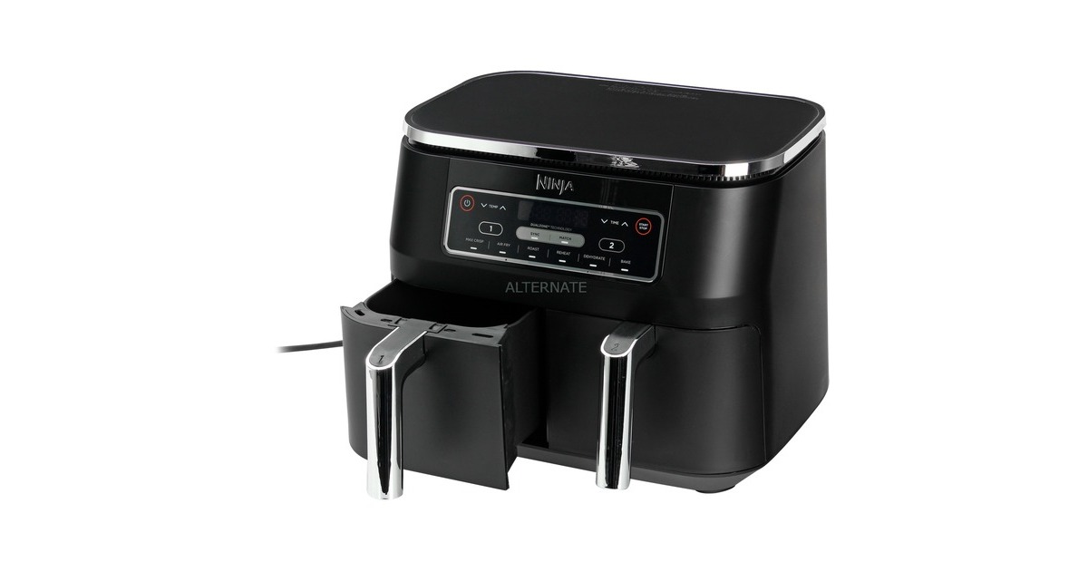 Nutri Ninja Foodi Dual Zone Heißluftfritteuse AF300EU(schwarz, 2.400 Watt)